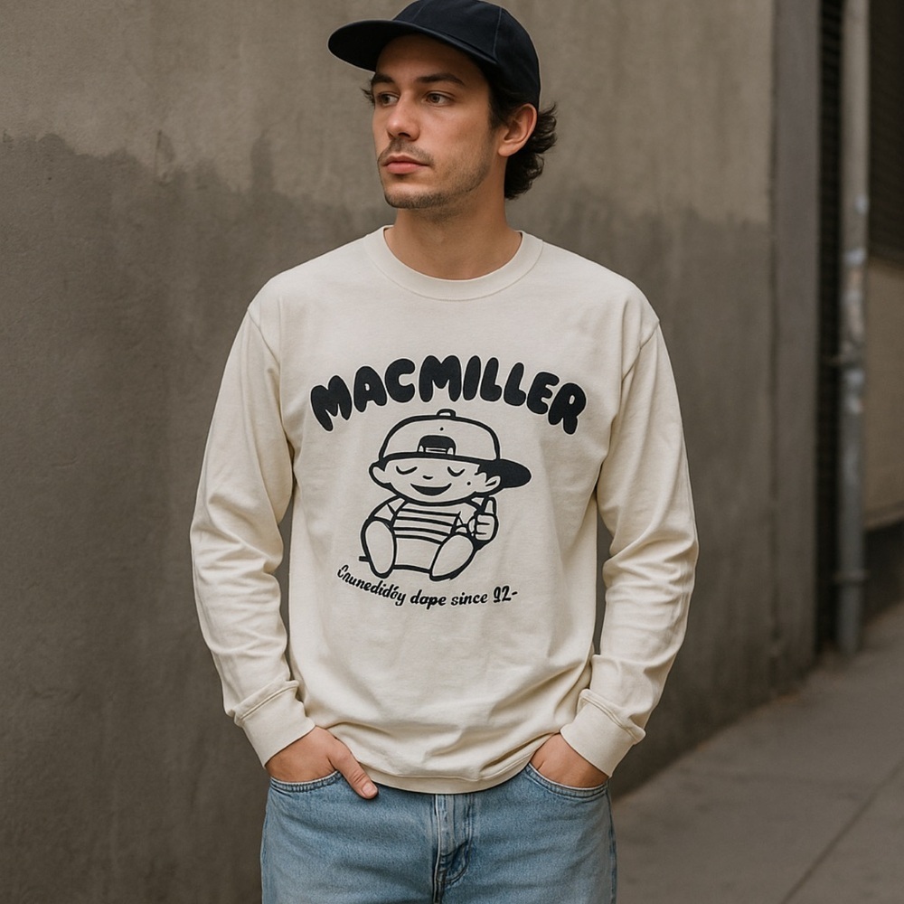 Mac Miller graphic print long sleeve tee Large